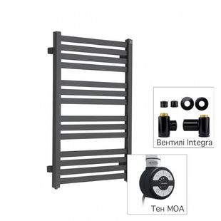 Рушникосушка комбінована Terma Marlin 780x530 Black mat, тен MOA + вентиль Integra Black mat