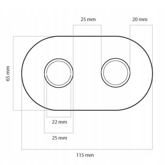 Маскувальна розетка подвійна 50 mm, Black mat (Vario Term)