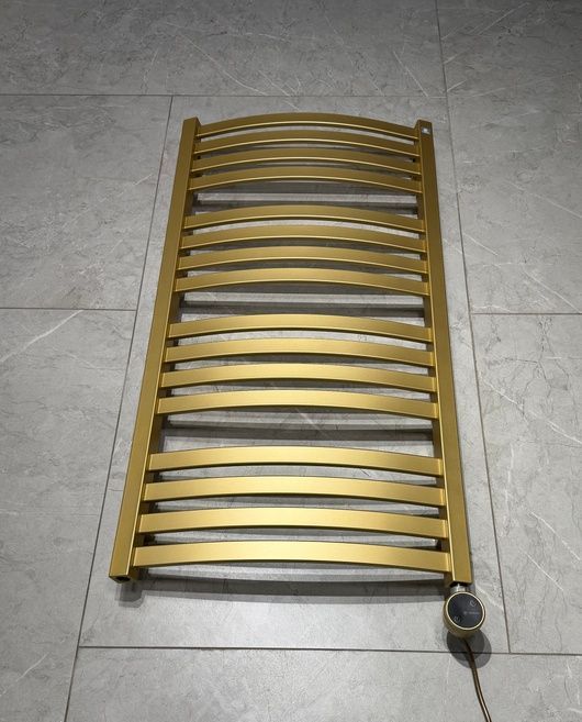 Рушникосушка електрична Terma D01 960x500 Brass, з теном MOA-WiFi праворуч