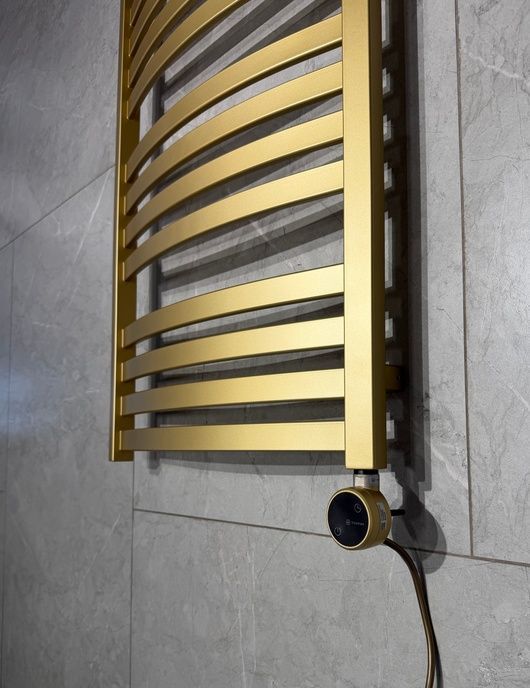 Рушникосушка електрична Terma D01 960x500 Brass, з теном MOA-WiFi праворуч