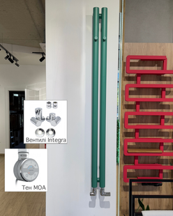 Рушникосушка комбінована Terma ROLO HANGER 1200x95, колір Soft 6000, тен MOA + вентиль Integra