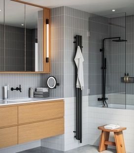 Рушникосушка електрична Terma ROLO HANGER 1400x150 Black mat, тен ONE з правої сторони WLROW140015K9M5E8ORXMX0