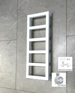 Рушникосушка комбінована Instal Projekt NARI 720x250 White mat, тен MOA + вентиль Integra