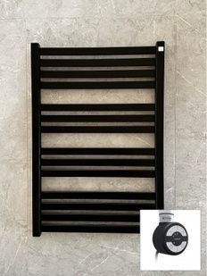 Рушникосушка електрична Terma Marlin 780x530 Black mat (RAL 9005), тен MOA