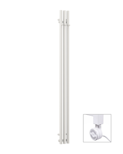 Рушникосушка електрична Terma ROLO HANGER 1200x150 White mat, тен MOA з правої сторони WLROW120015KJ16E8MOAMX1