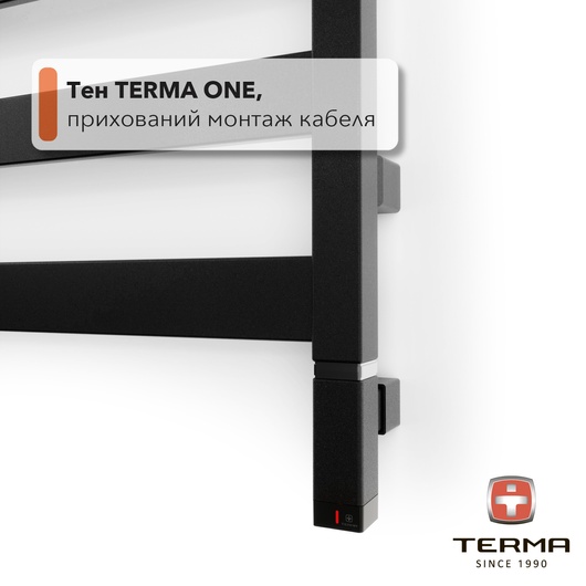 Електричний ТЕН Terma ONE 300W  30x30 mm, чорний (прихований монтаж)