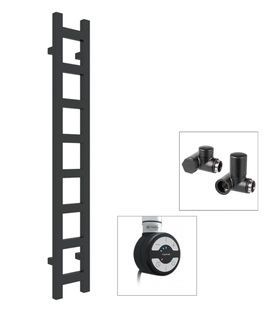 Рушникосушка комбінована Terma Easy 960x200 Black mat, з теном MOA + вентиль Integra