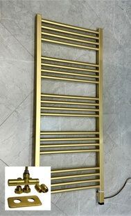 Рушникосушка комбінована Terma Fiona 1140x530 Brass, тен ONE + вентиль Unico