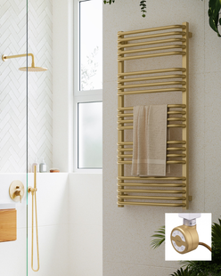 Рушникосушка електрична Terma ALEX 1140x500 Brass, тен MOA Brass