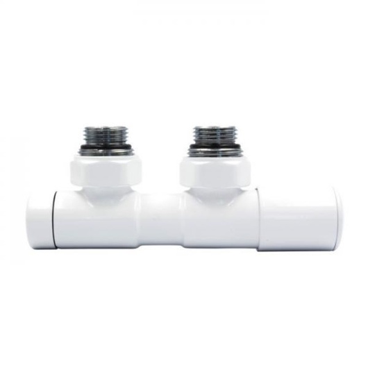 Вентиль ручний кутовий TWINS 50 mm, White mat