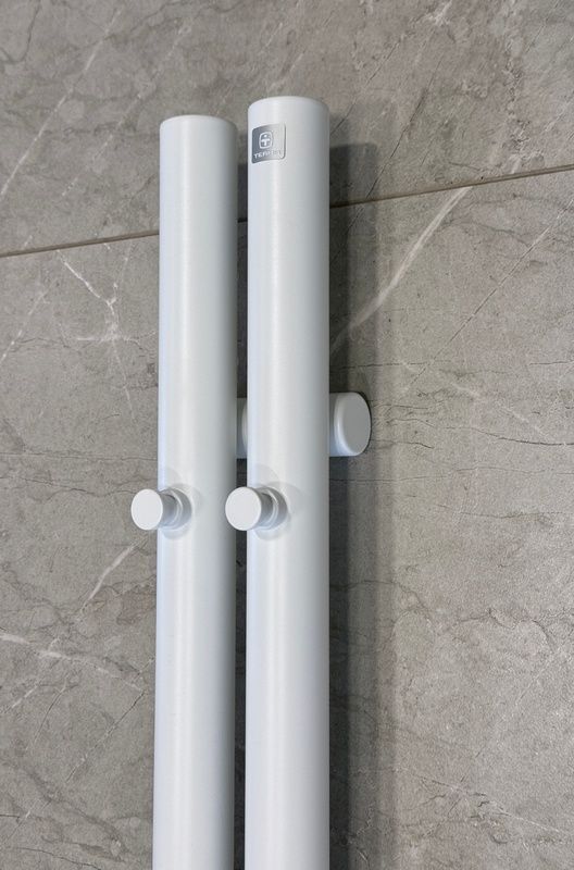 Рушникосушка електрична Terma ROLO HANGER 1200x95 White mat, тен MOA праворуч