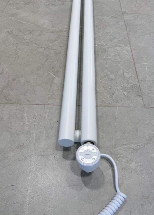Рушникосушка електрична Terma ROLO HANGER 1200x95 White mat, тен MOA праворуч