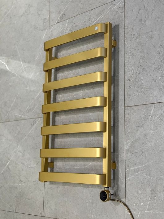 Рушникосушка комбінована Terma WIX 850x500, колір Brass, тен MOA-WiFi + вентиль Integra