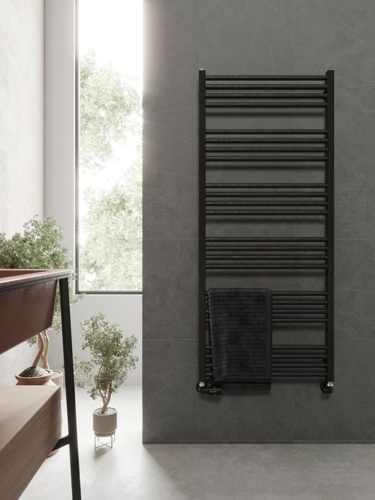 Рушникосушка електрична Terma Fiona 1380x500 Black mat, тен MOA