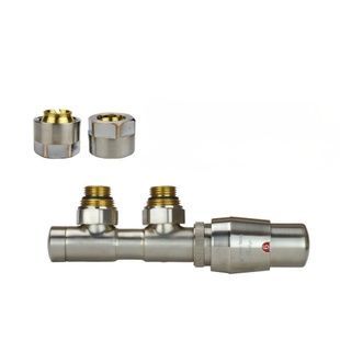 Вентиль термостатичний кутовий TWINS 50 mm, Nikiel (правий)