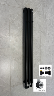 Рушникосушка комбінована Terma ROLO HANGER 1200x150, колір Black mat, тен MOA + вентиль Integra
