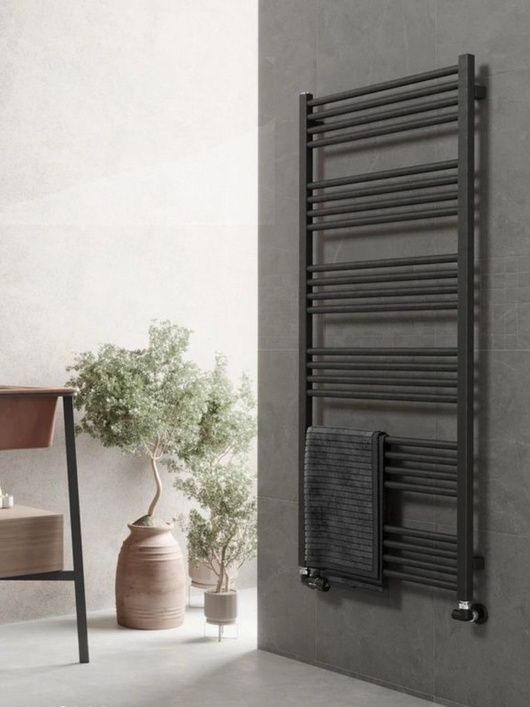 Рушникосушка комбінована Terma Fiona 1380x500 Black mat, тен ONE + вентиль Unico