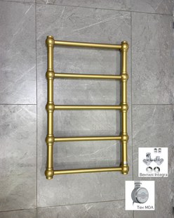 Рушникосушка комбінована Terma RETRO 800x504 Brass , тен MOA + вентиль Integra