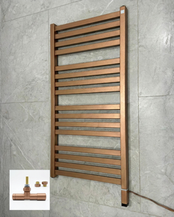 Рушникосушка комбінована Terma M01 960x500 Bright Cooper, тен ONE + вентиль Unico