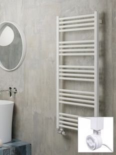 Рушникосушка електрична Terma Fiona 1140x430 9016 MAT, тен MOA