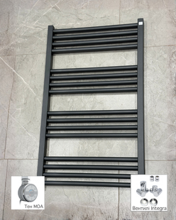 Рушникосушка комбінована Terma Fiona 900x530 Metallic Grey, тен MOA + вентиль Integra